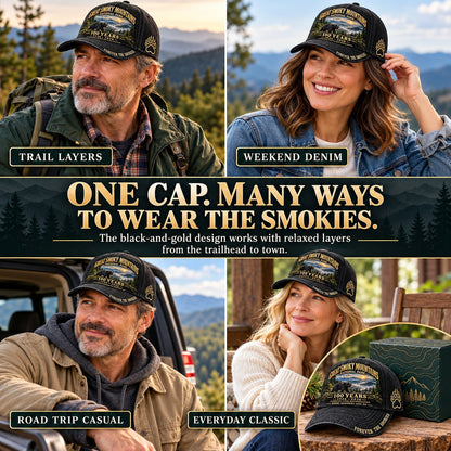 ⏳ Last Day 49% OFF – 🏞️ Great Smoky Mountains 1926–2026 Centennial Cap | Black Bear & Mountain Heritage Design 🐻