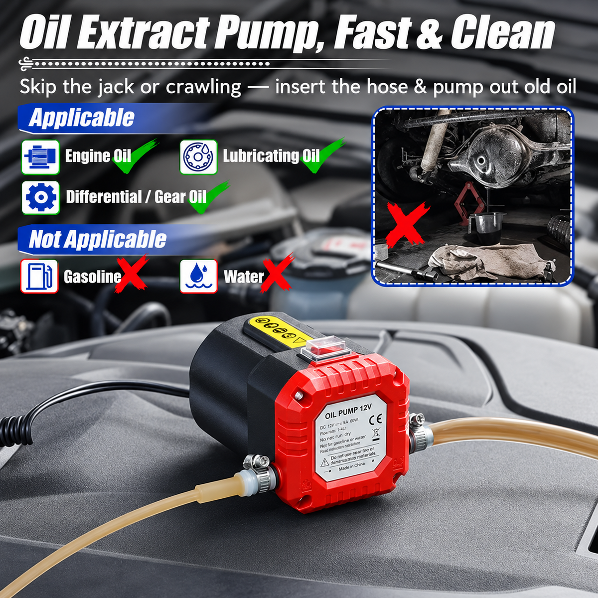 12V 80W Oil Extractor Pump