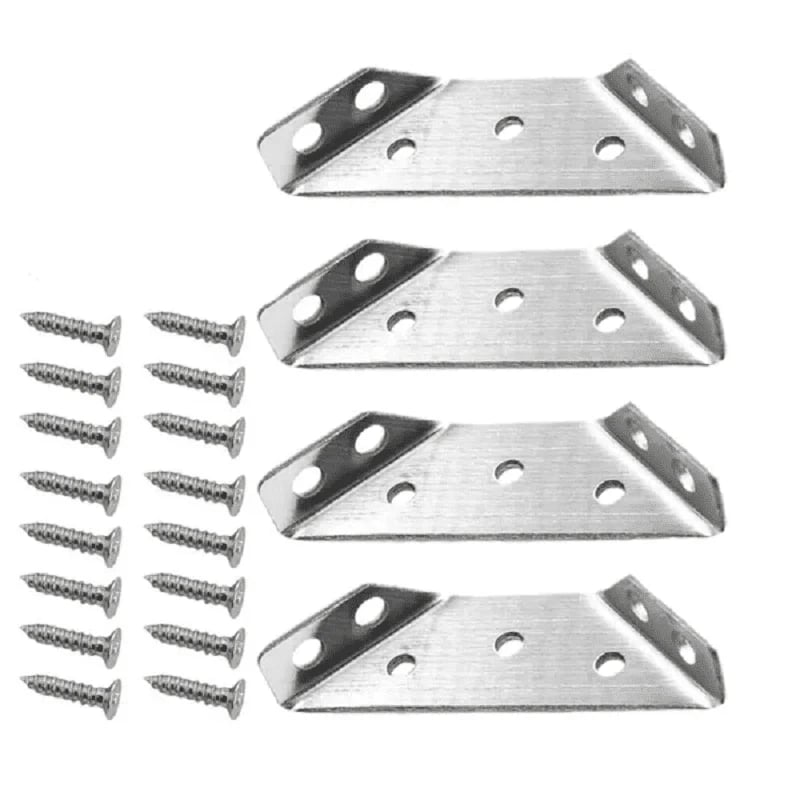 10-Pack Stainless Steel Corner Braces 🔩 – Strong Furniture Reinforcement
