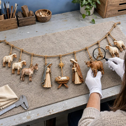 🎄 Handcrafted Wooden Nativity Garland – Bring the Christmas Story Home ✨