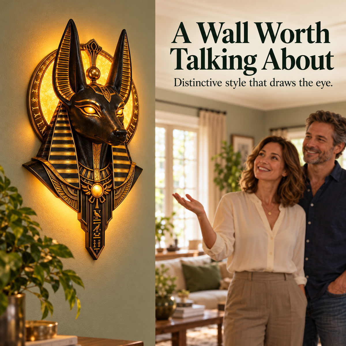 ☀️Anubis Guardian Wall Light – ANCIENT PRESENCE. MODERN GLOW