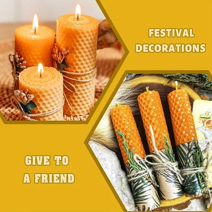 🔥HOT SALE🔥📢🕯️ DIY Beeswax Candle Making Kit (12-Piece Set) – Create Your Own Cozy Glow!