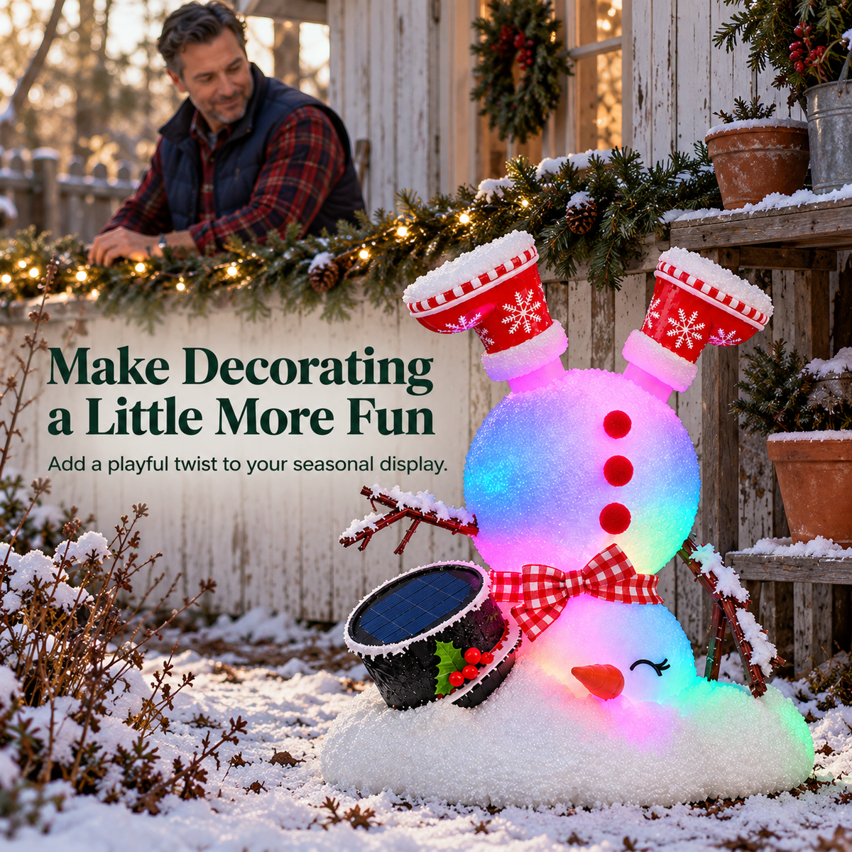 ☃️✨ Light-Up Christmas Snowman Decorations – 4 Adorable Styles to Brighten Your Holiday Garden! 🎄