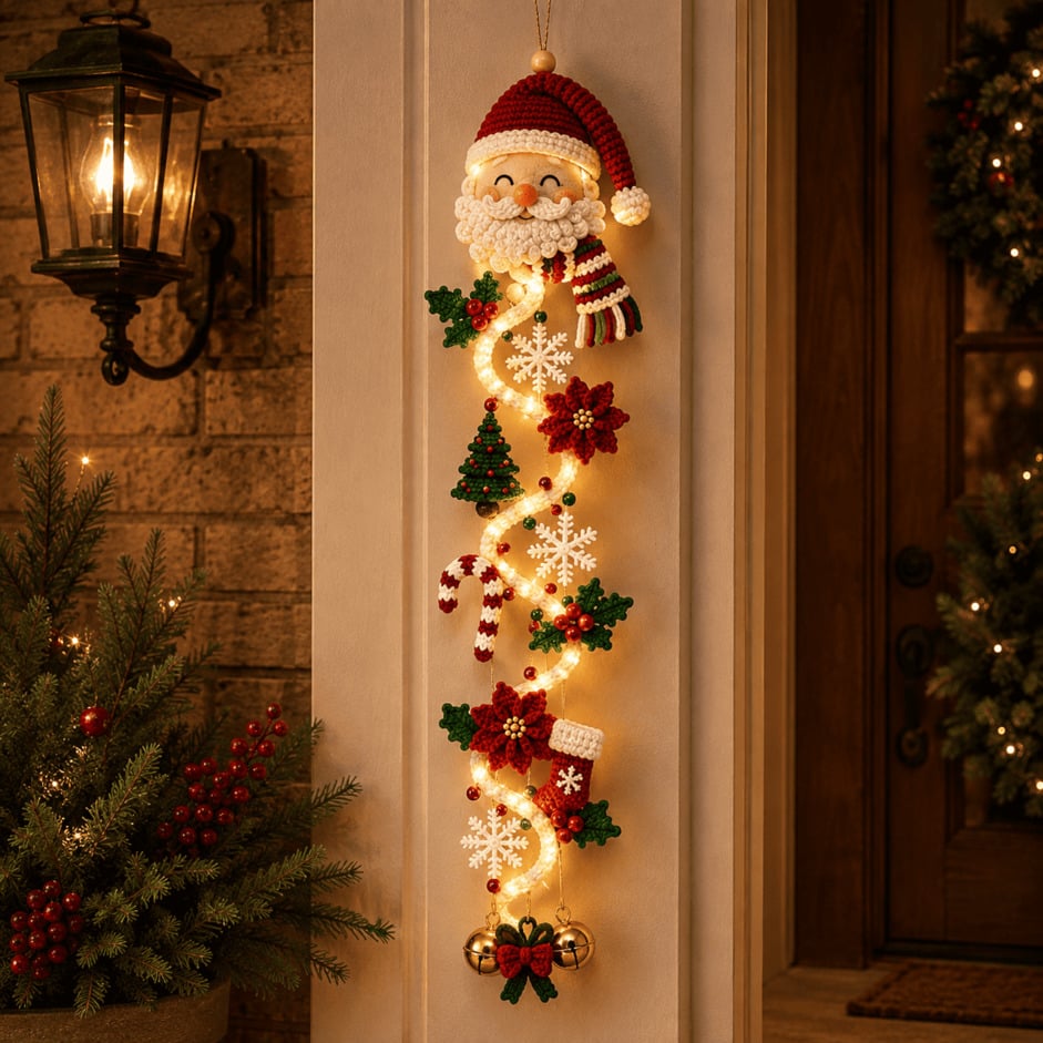 🔥 Limited-Time 50% OFF – 🎅MerryCascade™ Glowing Christmas Door Hanger
