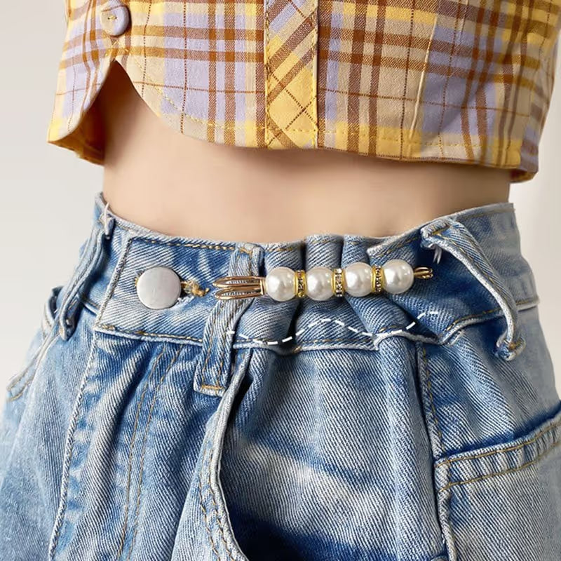 ✨ Pearl & Rhinestone Safety Pin Brooch – Elegant Decorative Fashion Accessory