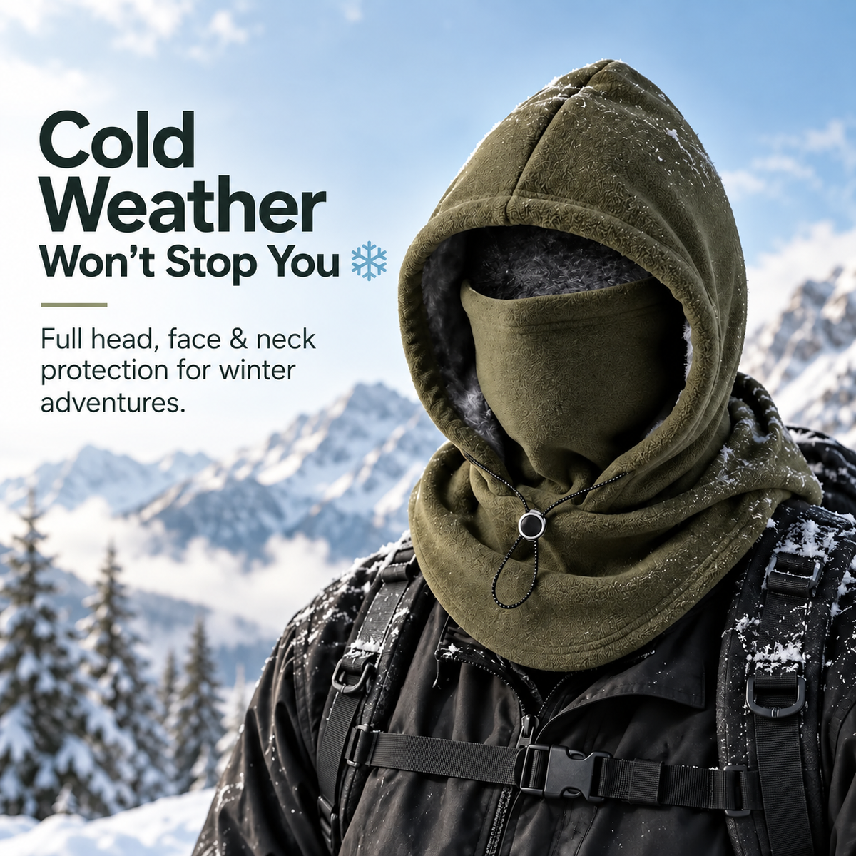 🥶 Fleece Balaclava Hood – Full Face & Neck Winter Protection for Outdoor Adventures（Buy 2 Free Shipping）
