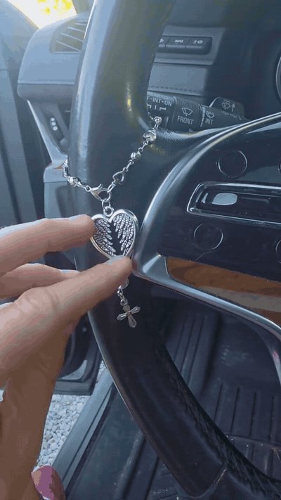Angel Wings Heart & Cross Beaded Charm