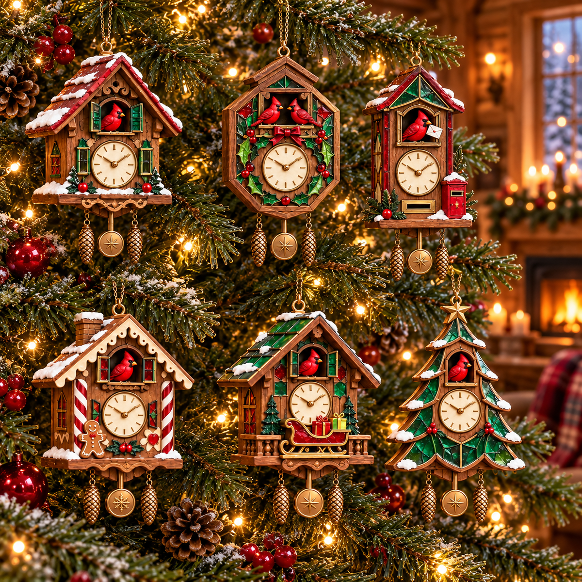 🐦 2026 Red Cardinal Cuckoo Clock Ornaments – 6 Vintage-Inspired Designs for a Nostalgic Christmas Tree