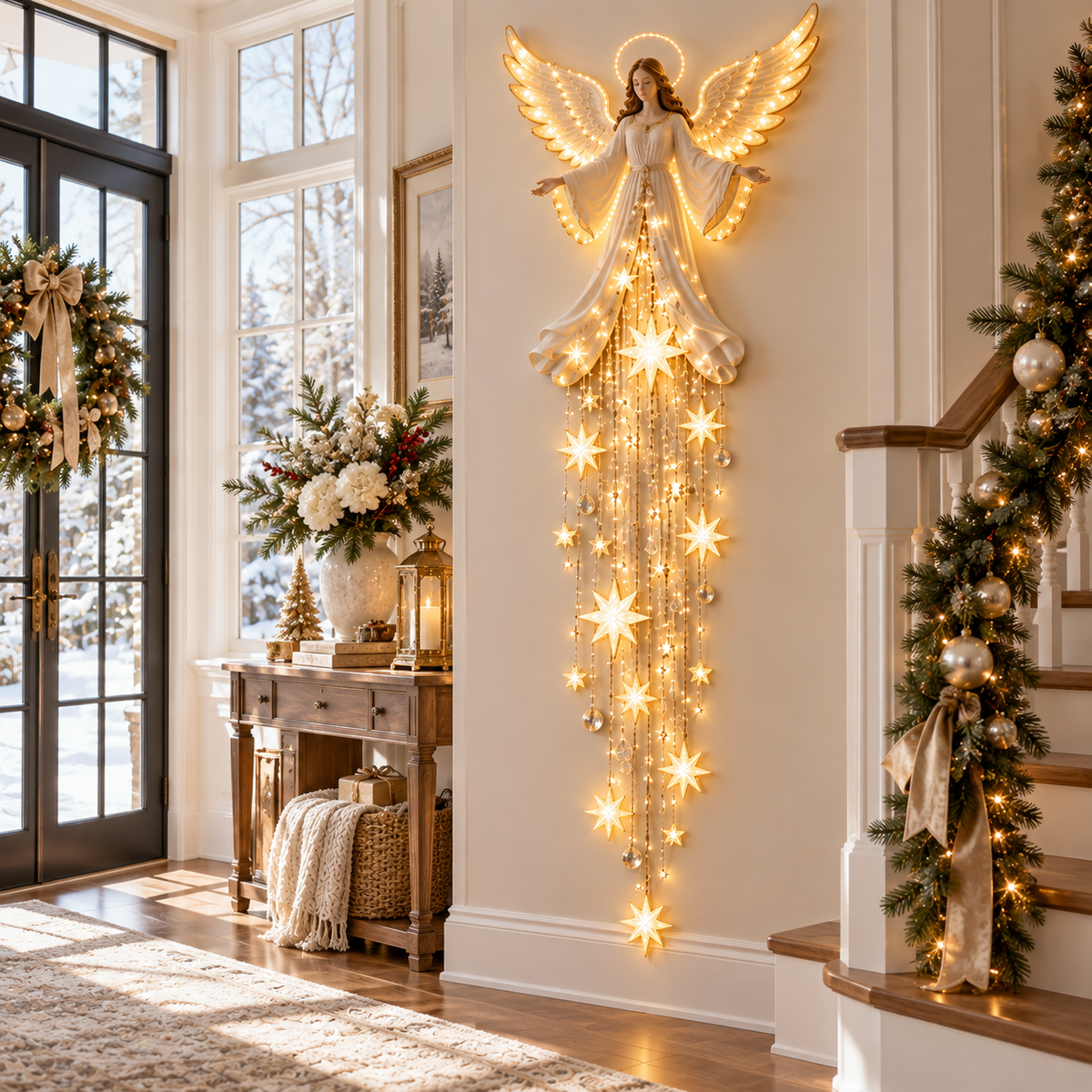 ✨✨Last Day 49% OFF✨ Angel Blessing Starfall Wall Light™ – Heavenly Christmas Wall Decor