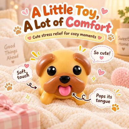 🐶 Tongue-Popping Puppy Squeeze Toy – Cute Pocket-Sized Fidget & Sensory Play Companion 🌈