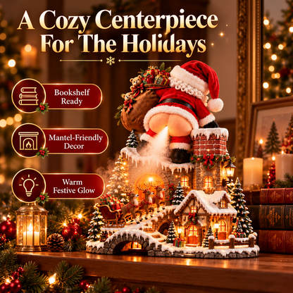 🎅 Santa’s Cheeky Christmas Village – Light-Up Mist Maker & Funny Holiday Decor ✨