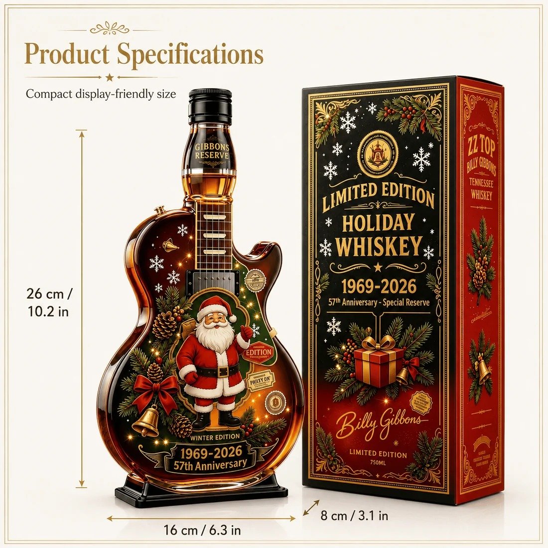 Rockin’ Christmas Guitar Collector Display – 1969‑2026 Anniversary Edition