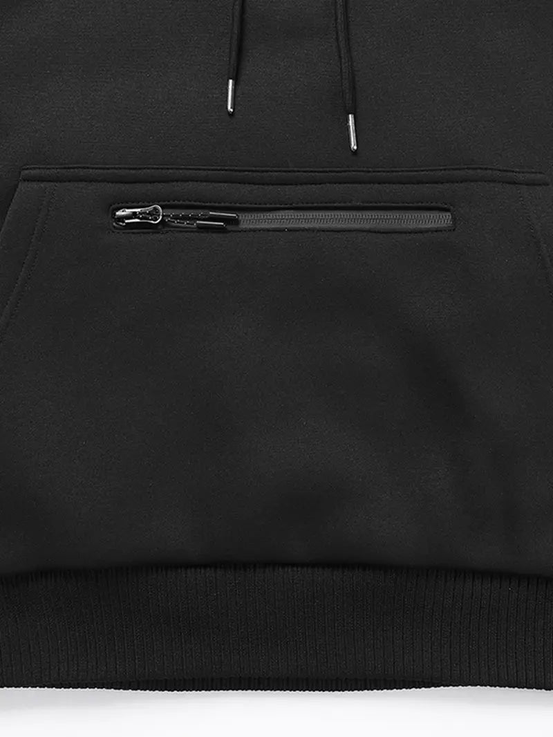 Men's Heated Hoodie – 26 Heating Zones, USB Powered Half-Zip Pullover with Arm Pocket (Power Bank Sold Separately)