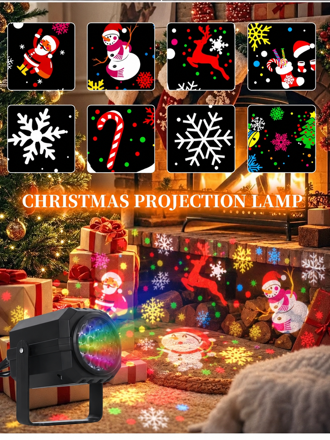 🎀50% OFF TODAY🎀🎁LED Christmas Projection Lamp – 16 Patterns of Pure Holiday Magic!