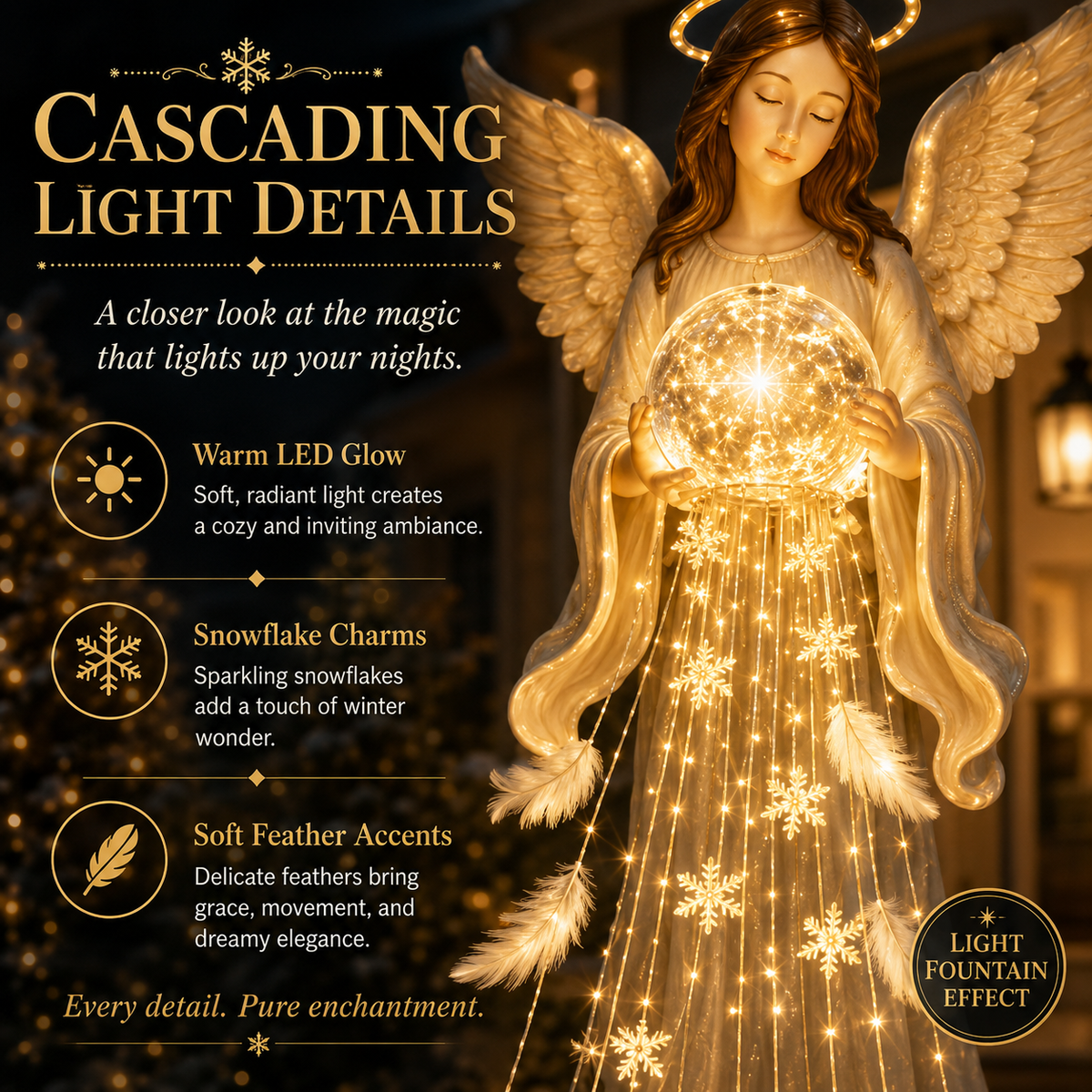 🔥Hot Sale 45% OFF ✨Angel Blessing Fountain– Solar Cascading Angel Garden Light 👼