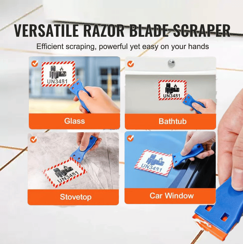 🪒 2-Piece Plastic Razor Scrapers – Includes 120 Replacement Blades