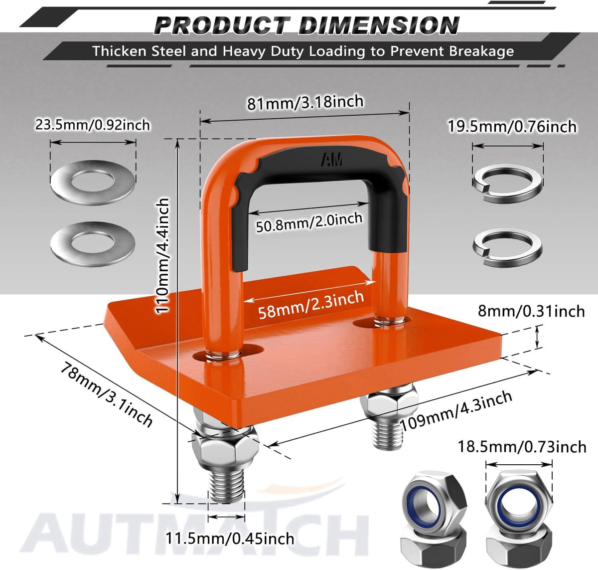 🚛🔒 Heavy Duty Trailer Hitch Stabilizer Clamp - Black Anti-Rattle Towing Accessory
