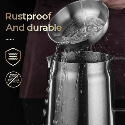 🍳 2-in-1 Stainless Steel Oil Strainer Pot & Deep Fryer - Reusable Cooking Oil