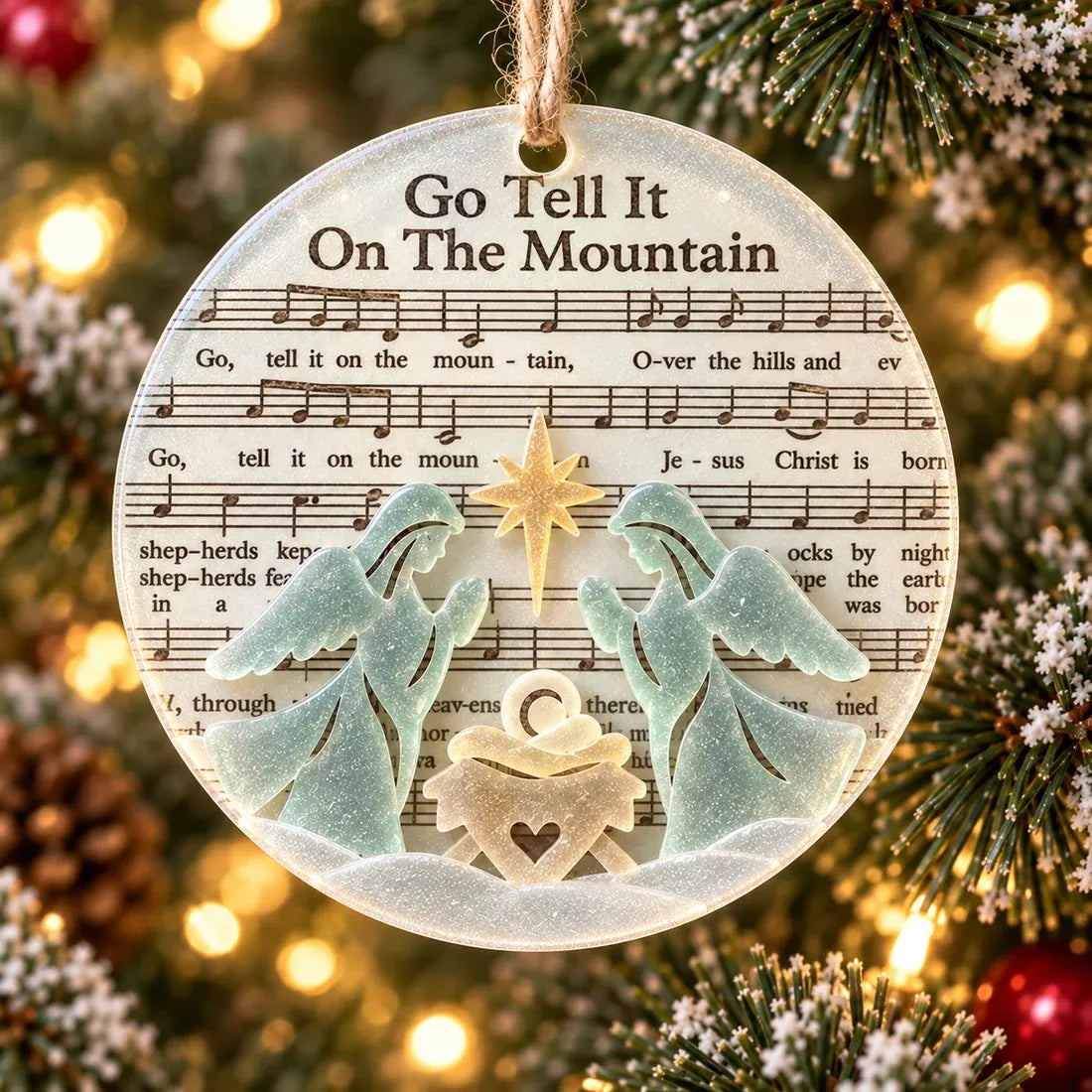 🎶✝️ Sea Glass Christmas Hymn Ornaments