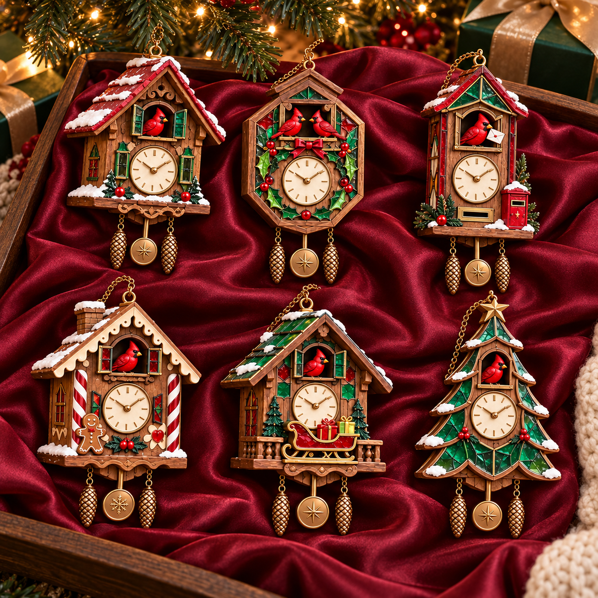 🐦 2026 Red Cardinal Cuckoo Clock Ornaments – 6 Vintage-Inspired Designs for a Nostalgic Christmas Tree