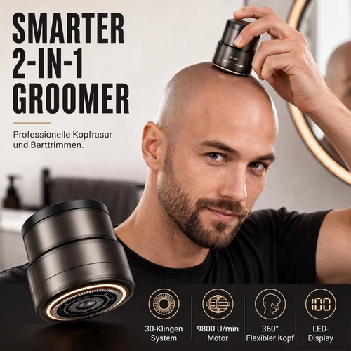 2-in-1 Electric Shaver and Beard Trimmer with Digital Display