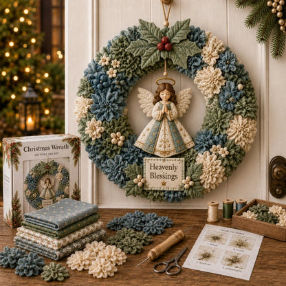 🔥 3D Fabric Poke Christmas Wreath DIY Kit 🎄🧵