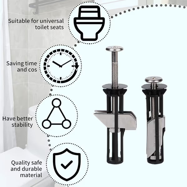Heavy-Duty Toilet Seat Bolt Kit 🔧 – 2-Piece Replacement Set