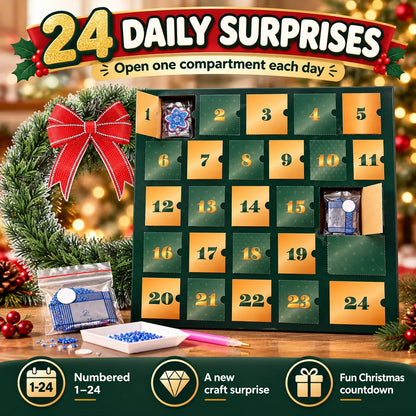 💎🎄 Beginner-Friendly 24-Day Diamond Art Wreath Advent Calendar – Craft Your Christmas Countdown