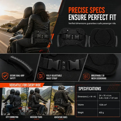 🏍️Motorcycle Passenger Grab Handle Belt – Non-slip, Adjustable, Heavy-Duty🛡️
