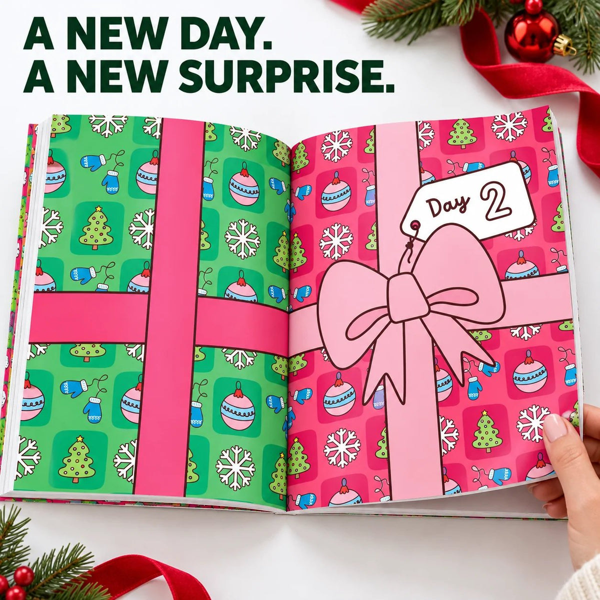 HOT SALE🎄✨Happy Days‑Cosy Christmas Advent Colouring Book | Hardback Edition | 24 Sealed Daily Surprise Sections | All‑Ages Screen‑Free Festive Activity