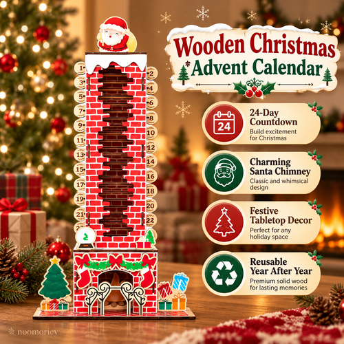 🎄DIY Wooden Santa Advent Calendar – 24-Day Christmas Countdown Tabletop Decor