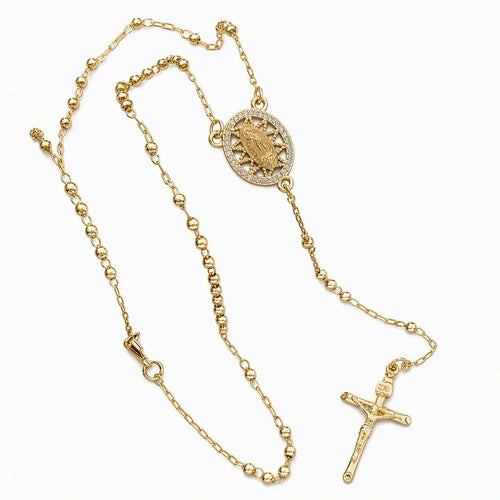 ✝️ LIMITED‑TIME 50% OFF! ✨ Retro Gold Tone Virgin Mary Crucifix Necklace – Vintage, Elegant, Daily‑wear 💛