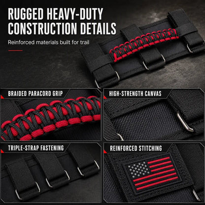 🚙 LIMITED-TIME 50% OFF! 🤝 Non-Slip Paracord Braided Roof Grab Handle – For SUV & Off-Road Vehicles ✨
