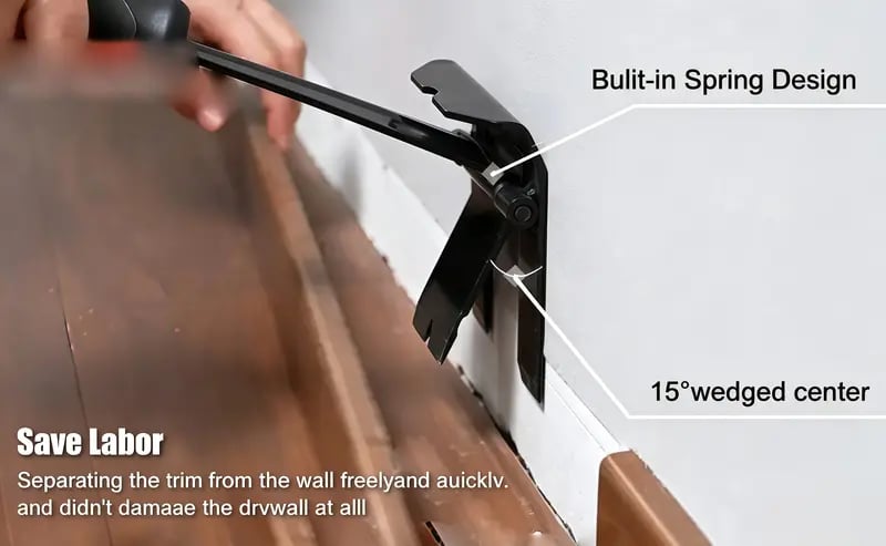 🌟✨ Heavy Duty Trim Puller Tool, Baseboard & Molding Removal Pry Bar 🛠️