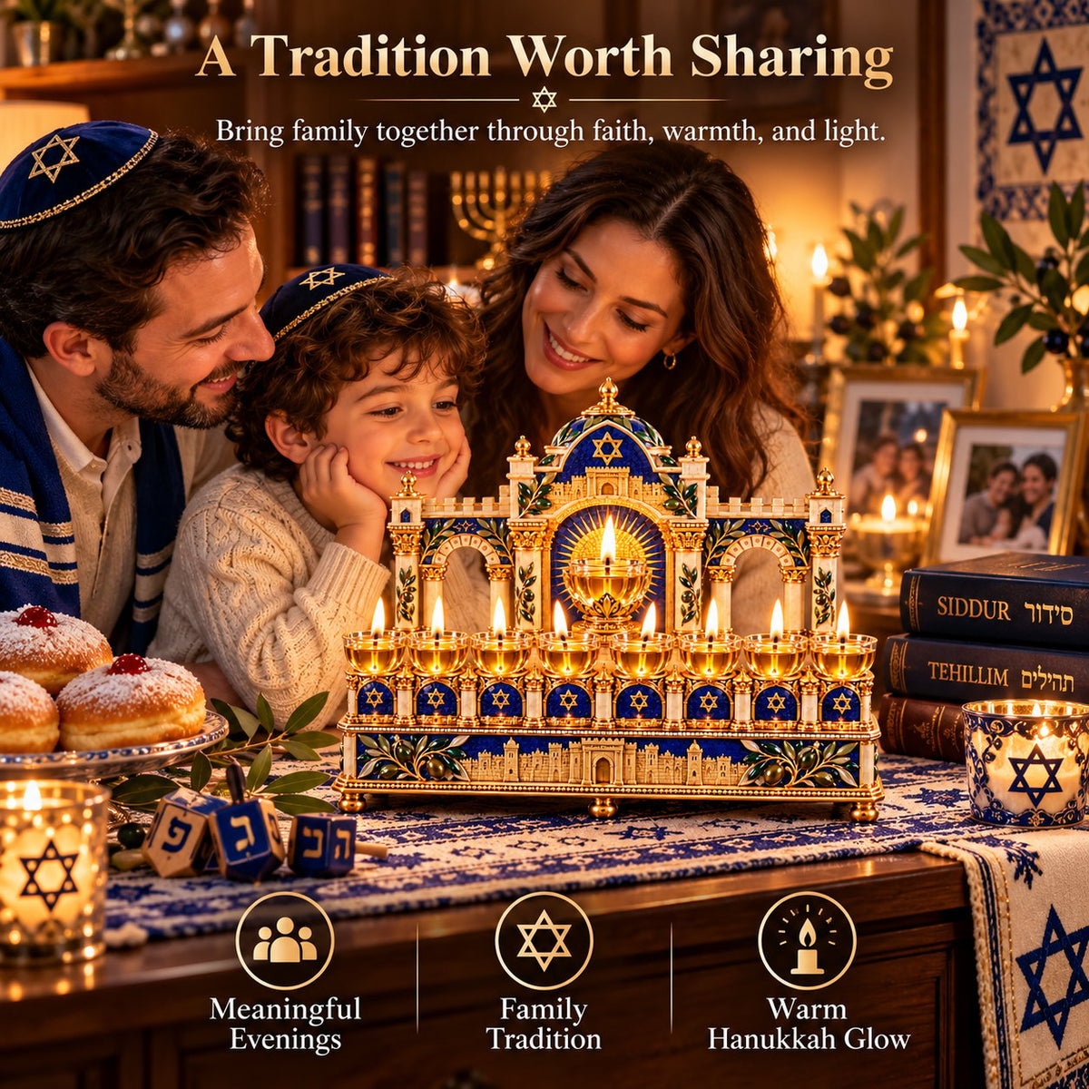8-Night Hanukkah Oil Light Centerpiece