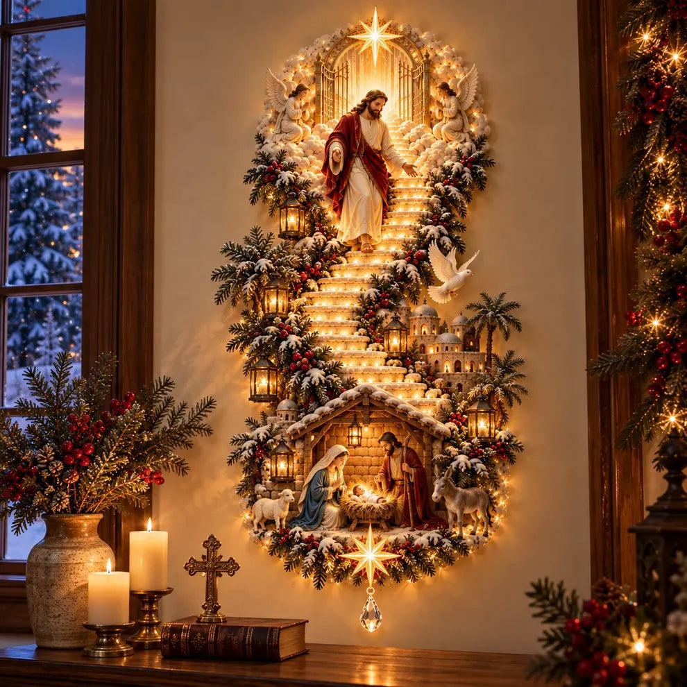 ✨Jesus Light Of Heaven Christmas Wall Hanging✝️ Last Day – 50% Off!✨