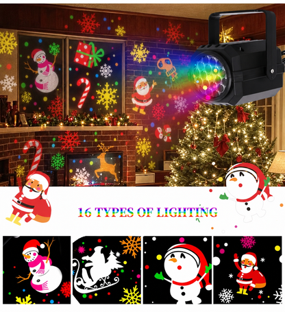 🎀50% OFF TODAY🎀🎁LED Christmas Projection Lamp – 16 Patterns of Pure Holiday Magic!