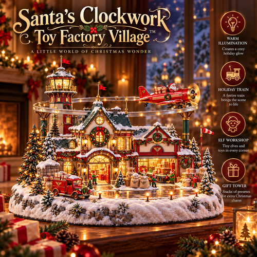 🎄 North Pole Air Mail Village™ – Lighted Christmas Airport with Santa Plane, Elf Workshop & Gift Depot