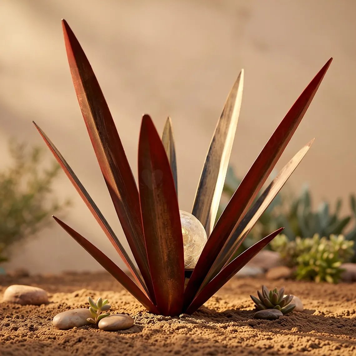 Glowing Solar Agave Garden Light