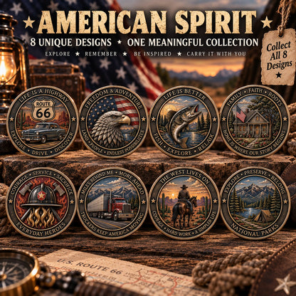 🔥 LAST DAY 50% OFF – American Spirit Challenge Coin Collection | 8 Unique Designs