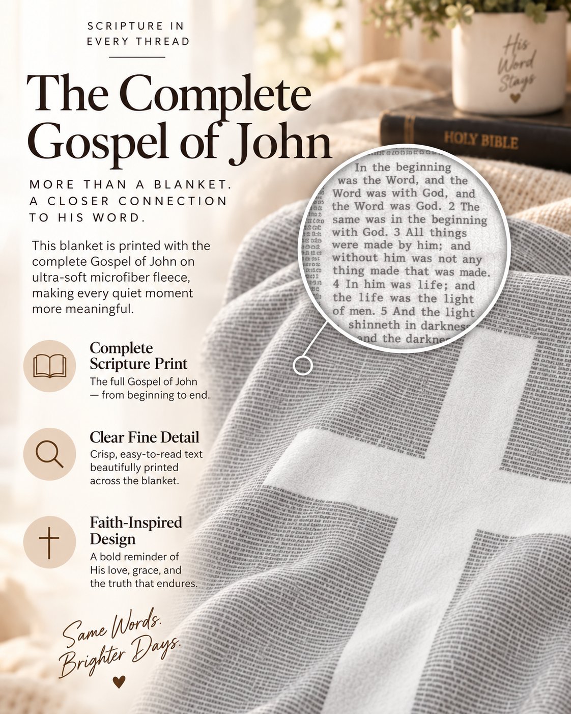 ✝️ The Gospel of John Blanket 🤍 Wrap Yourself In His Word 📖