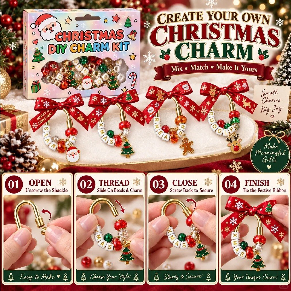 LAST DAY 50% OFF – Personalized Christmas DIY Charm Kit ✨