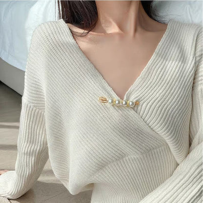 ✨ Pearl & Rhinestone Safety Pin Brooch – Elegant Decorative Fashion Accessory