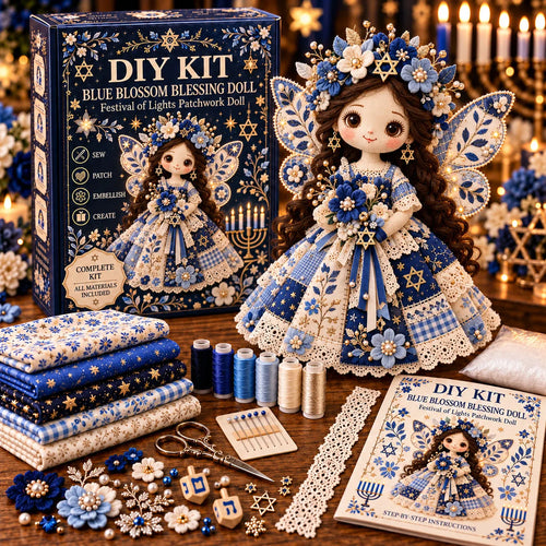 🕎🧵 Hanukkah DIY Patchwork Doll Kit | 3 Festival of Lights Designs