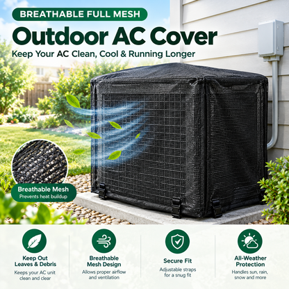 ❄️ Heavy-Duty Outdoor AC Cover – All-Season Mesh Protection
