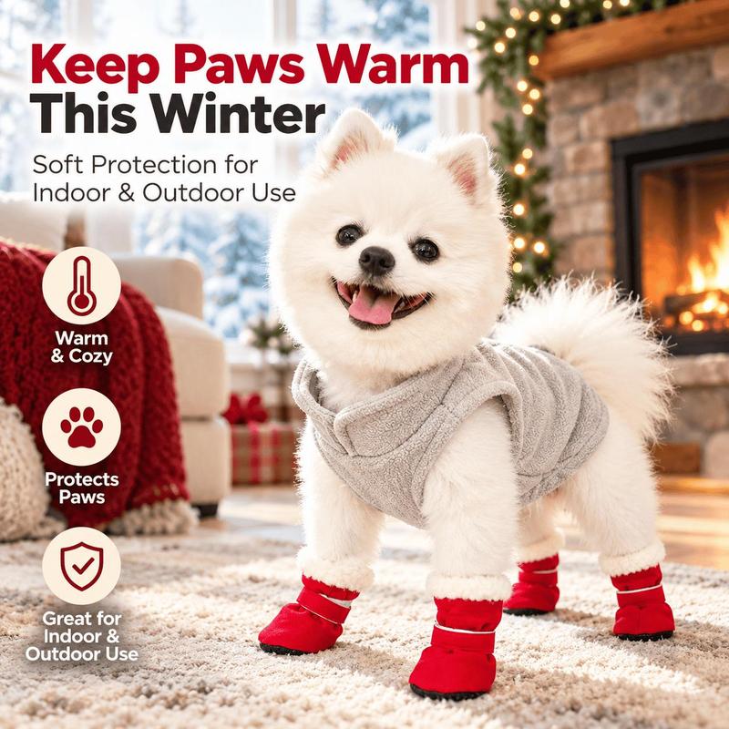 🐾❄️ Velvet Puppy Booties – Warm, Non-Slip Paw Protection for Little Dogs