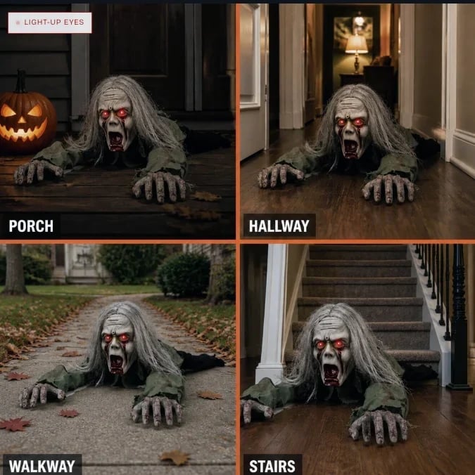 🔥Buy 2 Get 20% OFF🔥🎃 Crawling Halloween Ghoul™ — Glowing Eyes, Creepy Sounds & Real Crawling Action