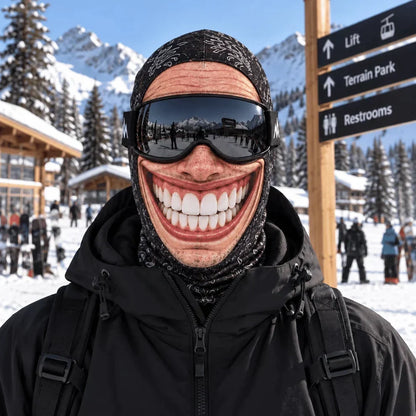 Realistic Face Balaclava – Funny Ski & Snowboard Mask for Cold Weather Adventures, Unisex Adult One Size (21-24') ⛷️