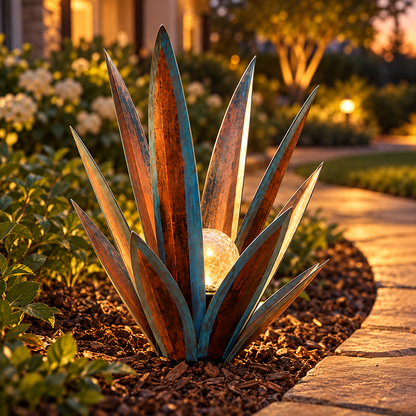 Glowing Solar Agave Garden Light