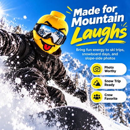 🏂Funny Yellow Block-Head Ski Mask – Full Face Winter Balaclava for Skiing & Snowboarding